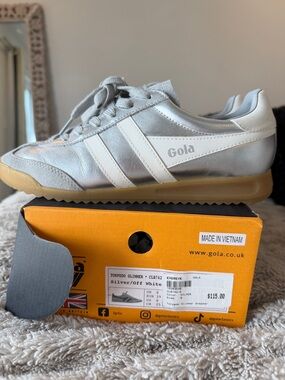 Gola Women’s Torpedo Glimmer Silver/White Sneakers Sz 8